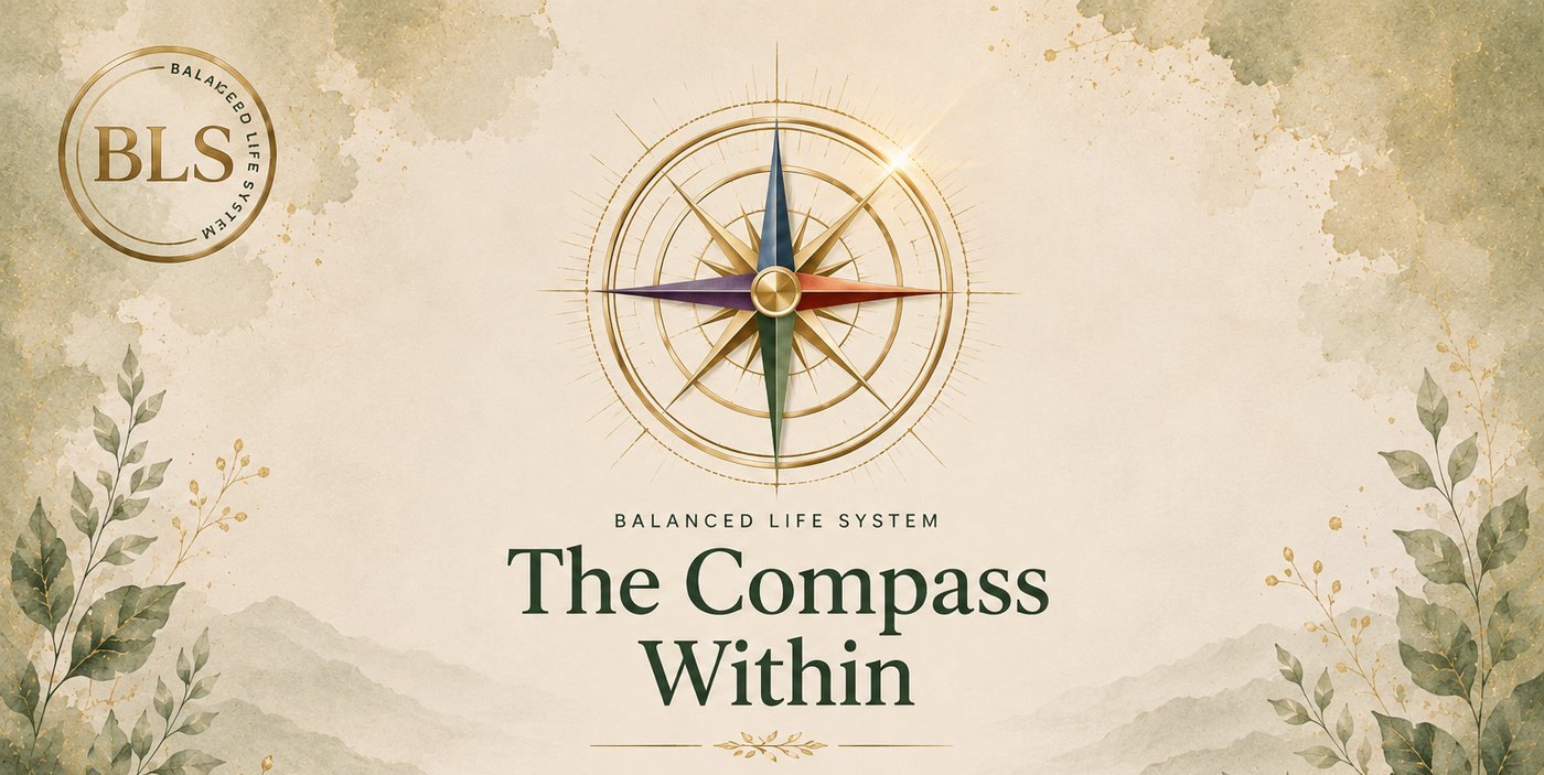The Compass Within — a four-direction compass mapping four stress dimensions